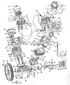 Pump Parts Diagram and Parts List for TK-630821H  Campbell Hausfeld Compressor